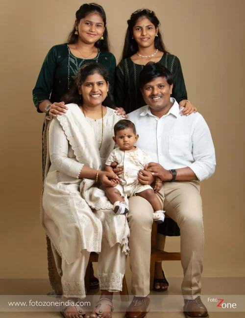 Beautiful family portrait captured at Foto Zone Chennai